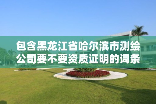 包含黑龍江省哈爾濱市測繪公司要不要資質證明的詞條