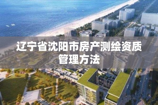 遼寧省沈陽市房產測繪資質管理方法