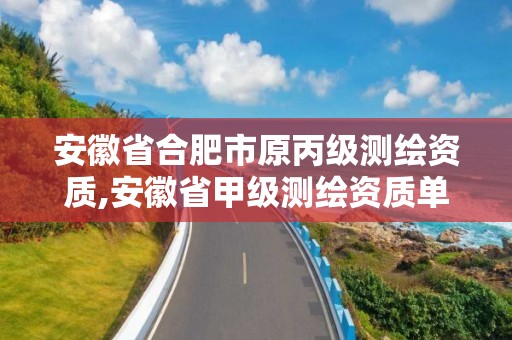 安徽省合肥市原丙級測繪資質,安徽省甲級測繪資質單位。