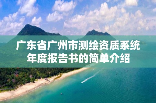 廣東省廣州市測(cè)繪資質(zhì)系統(tǒng)年度報(bào)告書的簡(jiǎn)單介紹