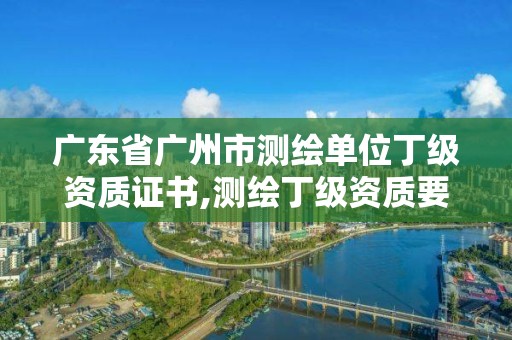 廣東省廣州市測繪單位丁級資質證書,測繪丁級資質要求。