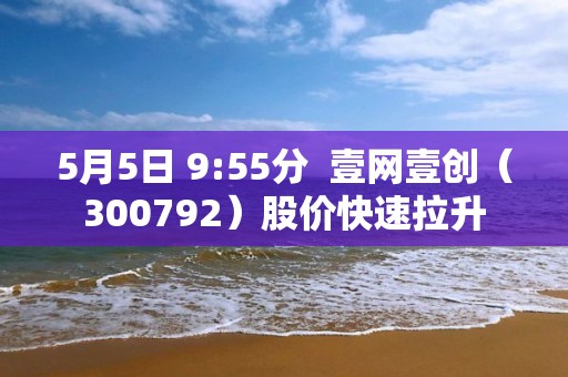 5月5日 9:55分  壹網壹創（300792）股價快速拉升