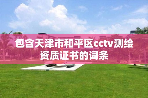 包含天津市和平區cctv測繪資質證書的詞條