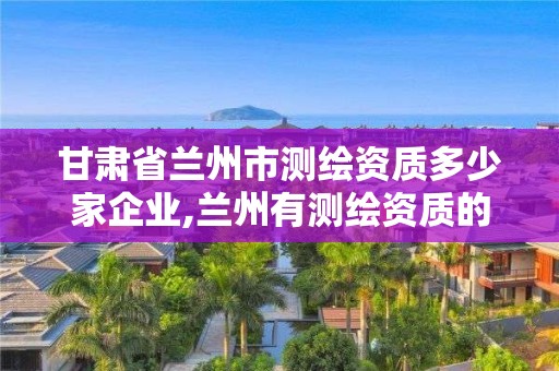 甘肅省蘭州市測繪資質多少家企業,蘭州有測繪資質的公司有。