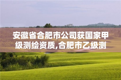 安徽省合肥市公司獲國家甲級測繪資質(zhì),合肥市乙級測繪公司。