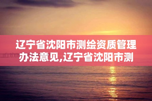 遼寧省沈陽市測繪資質管理辦法意見,遼寧省沈陽市測繪資質管理辦法意見和建議。