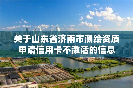 關于山東省濟南市測繪資質申請信用卡不激活的信息