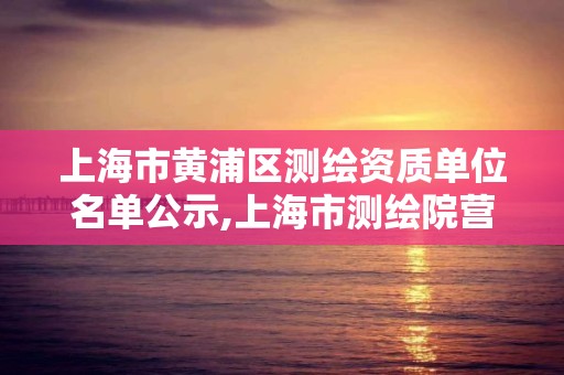 上海市黃浦區測繪資質單位名單公示,上海市測繪院營業時間。