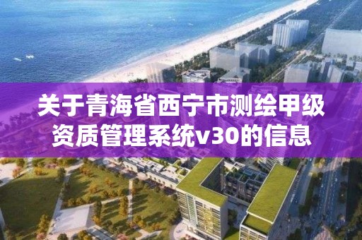 關于青海省西寧市測繪甲級資質管理系統v30的信息