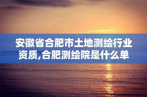 安徽省合肥市土地測(cè)繪行業(yè)資質(zhì),合肥測(cè)繪院是什么單位。