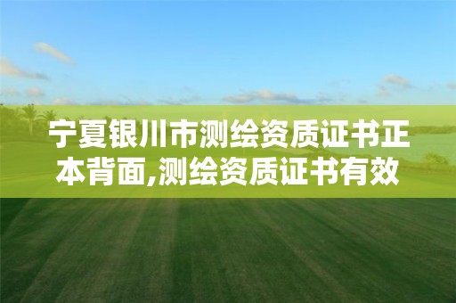 寧夏銀川市測繪資質證書正本背面,測繪資質證書有效期延至2021年12月31日。