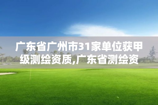 廣東省廣州市31家單位獲甲級測繪資質,廣東省測繪資質單位名單。