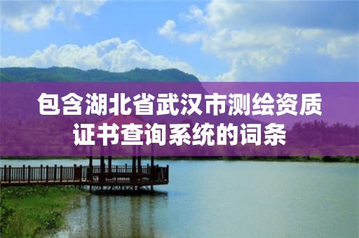 包含湖北省武漢市測繪資質(zhì)證書查詢系統(tǒng)的詞條