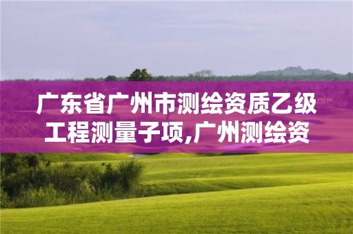 廣東省廣州市測繪資質乙級工程測量子項,廣州測繪資質代辦。