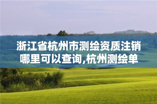 浙江省杭州市測繪資質注銷哪里可以查詢,杭州測繪單位。