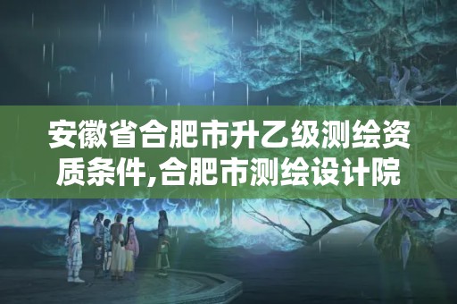 安徽省合肥市升乙級測繪資質條件,合肥市測繪設計院。