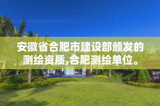 安徽省合肥市建設(shè)部頒發(fā)的測(cè)繪資質(zhì),合肥測(cè)繪單位。