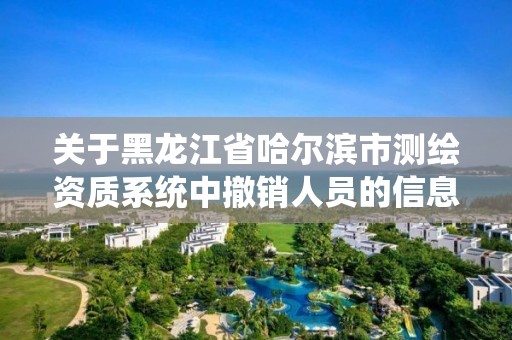 關于黑龍江省哈爾濱市測繪資質系統中撤銷人員的信息