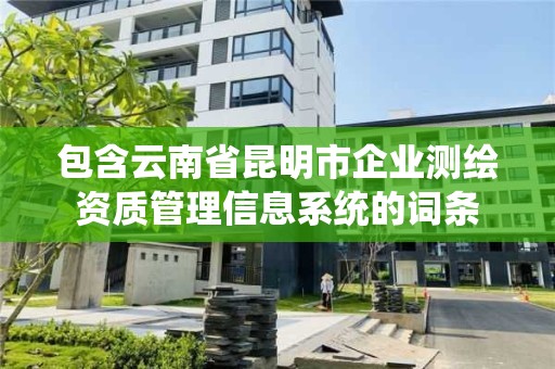 包含云南省昆明市企業測繪資質管理信息系統的詞條