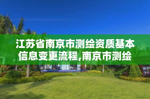 江蘇省南京市測繪資質基本信息變更流程,南京市測繪勘察設計研究院。