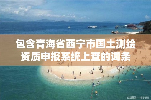 包含青海省西寧市國(guó)土測(cè)繪資質(zhì)申報(bào)系統(tǒng)上查的詞條