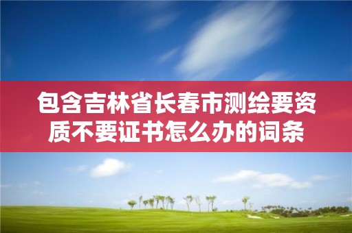 包含吉林省長春市測繪要資質不要證書怎么辦的詞條