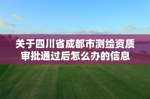 關于四川省成都市測繪資質審批通過后怎么辦的信息