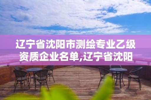 遼寧省沈陽市測繪專業乙級資質企業名單,遼寧省沈陽市測繪專業乙級資質企業名單公示。