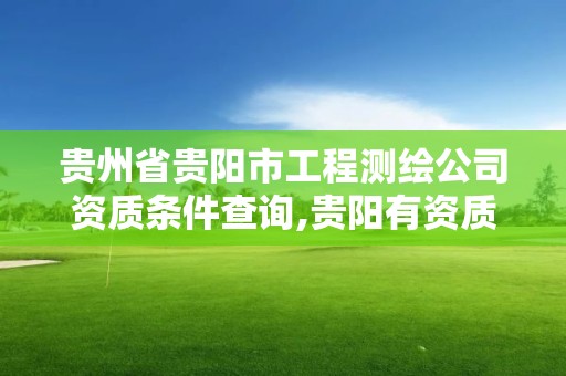 貴州省貴陽市工程測繪公司資質條件查詢,貴陽有資質的測繪公司。