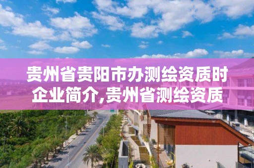 貴州省貴陽市辦測繪資質時企業(yè)簡介,貴州省測繪資質單位。