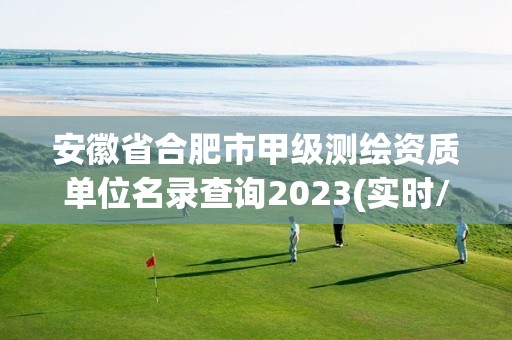 安徽省合肥市甲級測繪資質單位名錄查詢2023(實時/更新中)