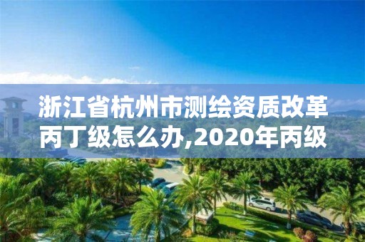 浙江省杭州市測繪資質改革丙丁級怎么辦,2020年丙級測繪資質會取消嗎。