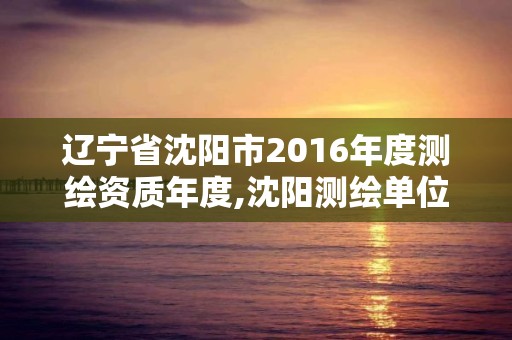 遼寧省沈陽市2016年度測繪資質年度,沈陽測繪單位。