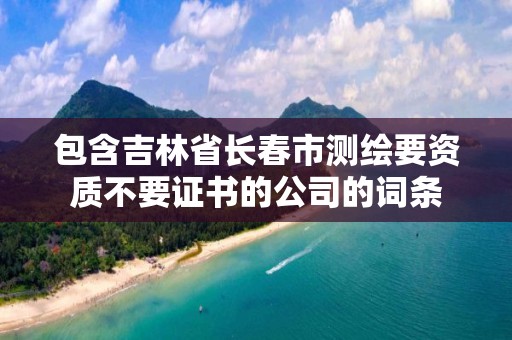 包含吉林省長春市測繪要資質不要證書的公司的詞條