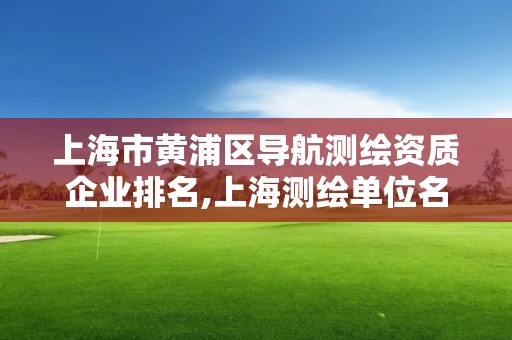 上海市黃浦區導航測繪資質企業排名,上海測繪單位名單。