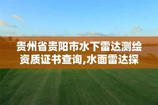 貴州省貴陽市水下雷達測繪資質證書查詢,水面雷達探測儀。