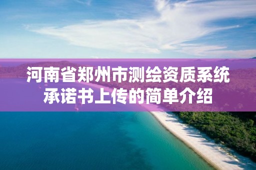 河南省鄭州市測(cè)繪資質(zhì)系統(tǒng)承諾書上傳的簡(jiǎn)單介紹