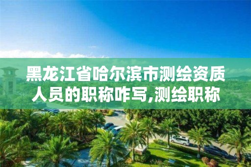 黑龍江省哈爾濱市測繪資質人員的職稱咋寫,測繪職稱證書。