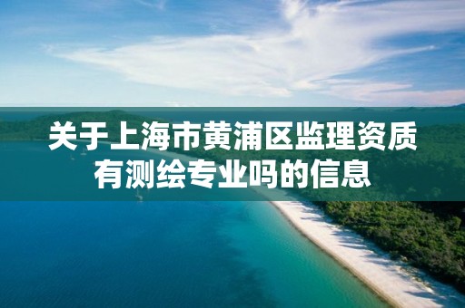 關于上海市黃浦區監理資質有測繪專業嗎的信息