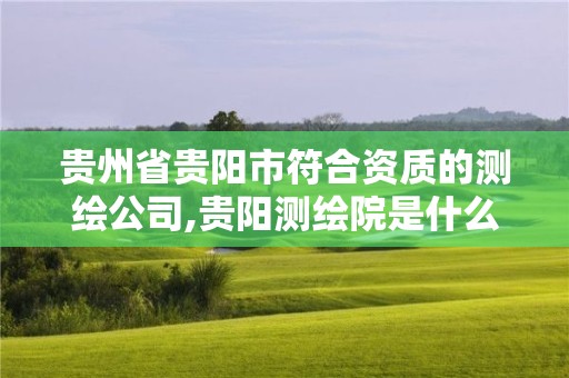 貴州省貴陽市符合資質的測繪公司,貴陽測繪院是什么單位。