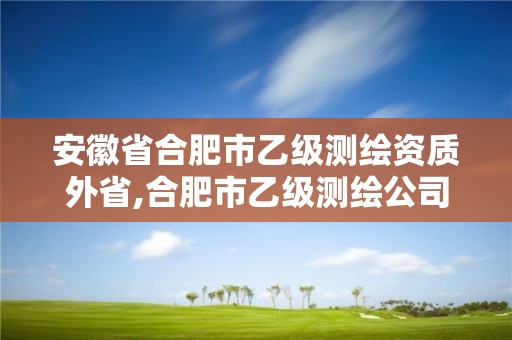 安徽省合肥市乙級測繪資質外省,合肥市乙級測繪公司。