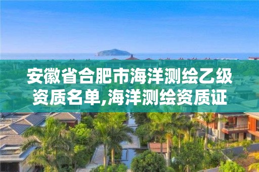 安徽省合肥市海洋測繪乙級資質名單,海洋測繪資質證書。