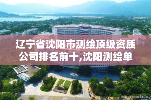 遼寧省沈陽市測繪頂級資質公司排名前十,沈陽測繪單位排名。