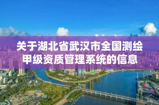 關于湖北省武漢市全國測繪甲級資質管理系統的信息