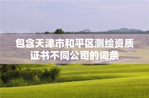 包含天津市和平區測繪資質證書不同公司的詞條