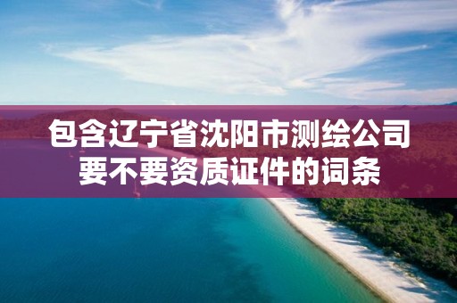 包含遼寧省沈陽市測繪公司要不要資質證件的詞條