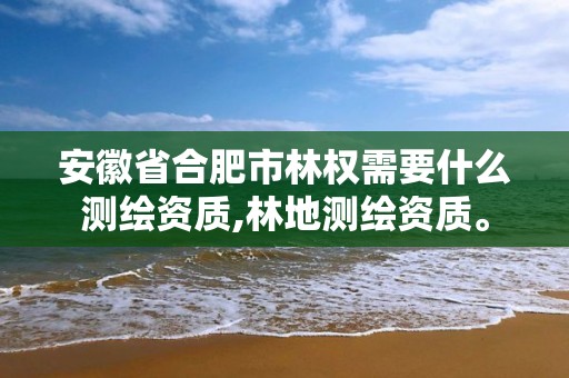 安徽省合肥市林權需要什么測繪資質,林地測繪資質。