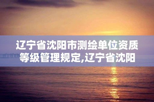 遼寧省沈陽市測繪單位資質等級管理規定,遼寧省沈陽市測繪單位資質等級管理規定最新。