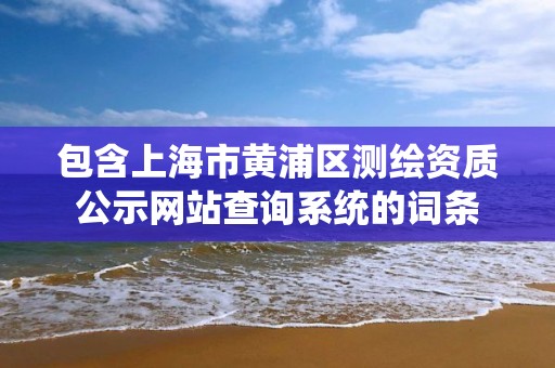 包含上海市黃浦區測繪資質公示網站查詢系統的詞條