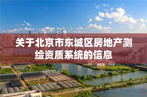 關于北京市東城區房地產測繪資質系統的信息